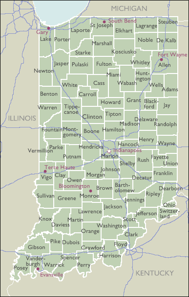 Indiana County Zip Code Wall Maps