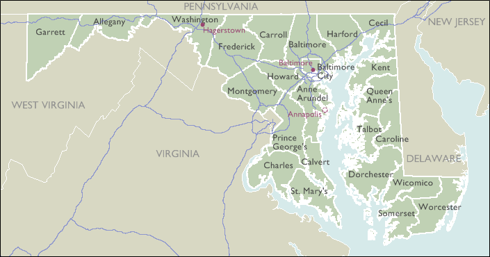 County Wall Maps of Maryland