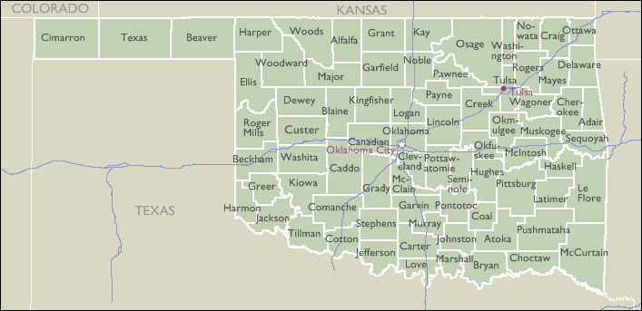 Oklahoma County Zip Code Map Oklahoma County Zip Code Wall Maps