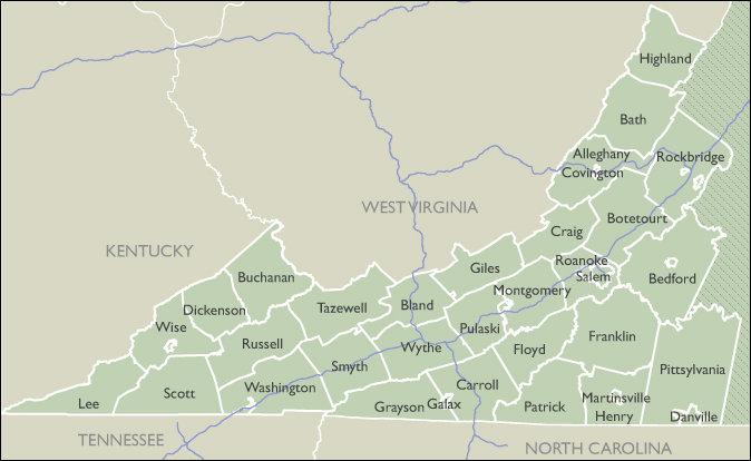 County Wall Maps of Virginia