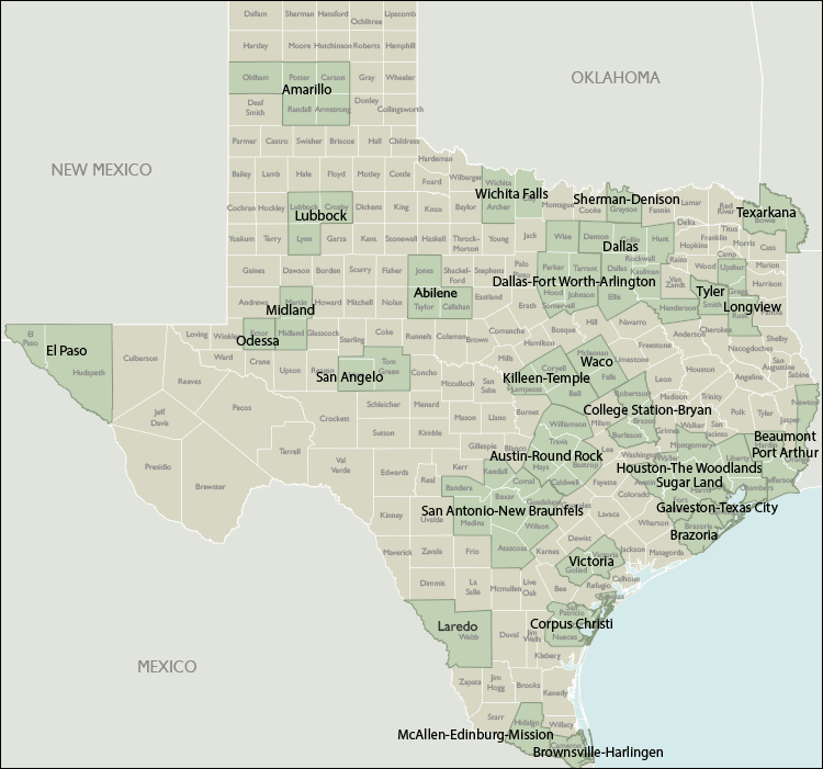 map of texas by zip codes Texas Metro Area Zip Code Wall Maps map of texas by zip codes