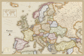 Europe Antique Wall Map