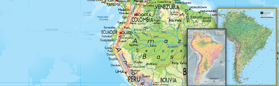 Get South America wall maps.