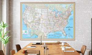 Shop for interior decor wall maps for conference rooms.
