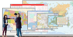 Wall Maps 2x3 to 9x12 ft