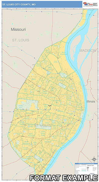 Rock County, WI Neighborhood Wall Map Basic Style by MarketMAPS - MapSales