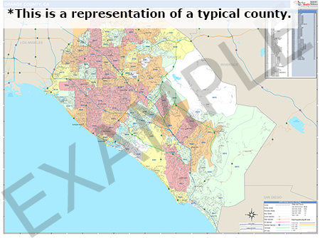 Amador County, CA  Demographic Wall Map