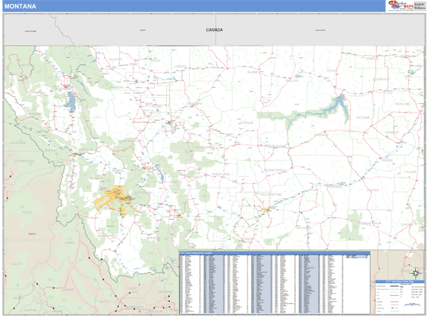 Montana Zip Code Wall Map Basic Style By MarketMAPS   Mtc7hf 