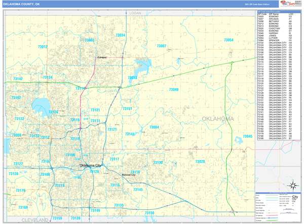 Oklahoma County Zip Code Map 3073