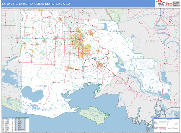 Lafayette LA Zip Code Map