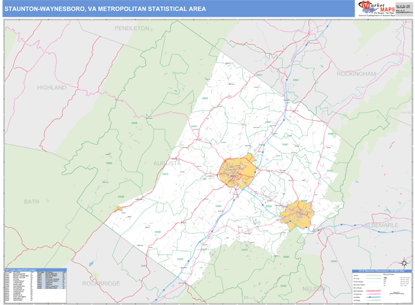 San Gabriel Valley, CA Metro Area Wall Map Basic Style by MarketMAPS