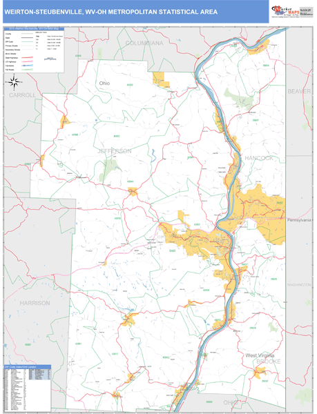 Antelope Valley-High Desert, CA Metro Area Zip Code Wall Map Basic