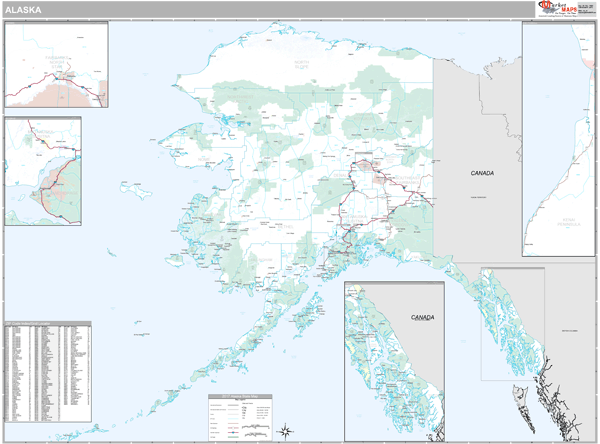 Alaska Zip Code Wall Map Premium Style By MarketMAPS   Akc7hf Business 