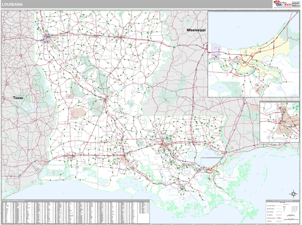 Louisiana Zip Code Wall Map Premium Style By MarketMAPS   Lac7hf Business 