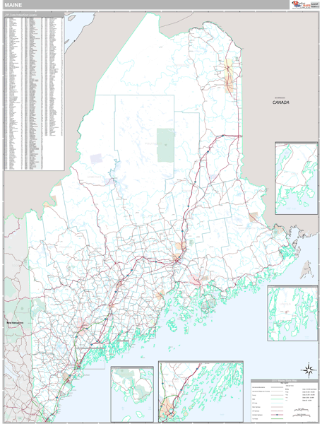 Maine Zip Code Wall Map Premium Style By MarketMAPS   Mec7hf Business 