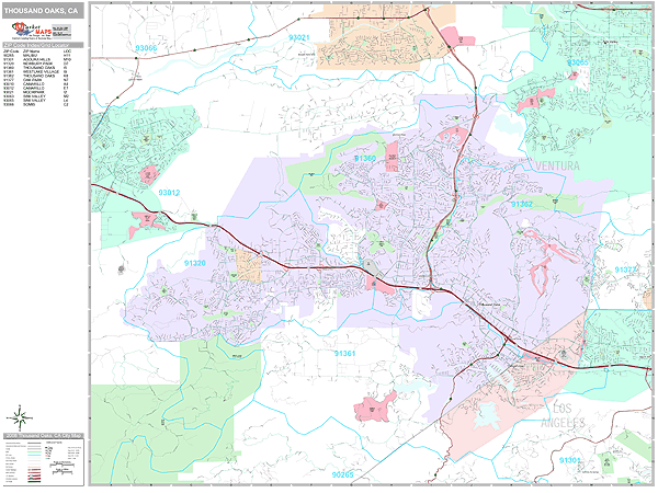 Thousand Oaks California Map 9564