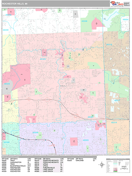 Rochester Michigan Zip Code Map - United States Map