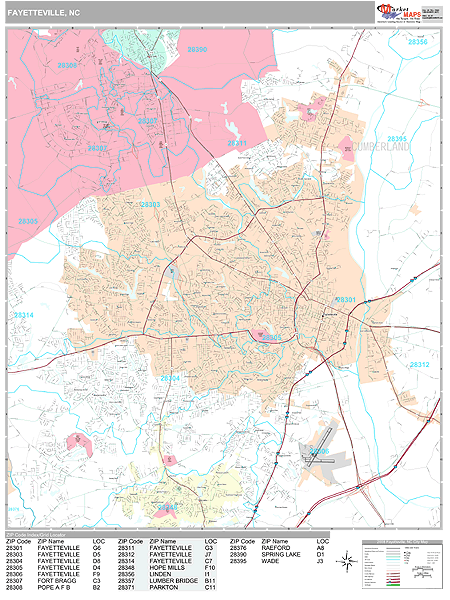 Fayetteville Nc Zip Code Map