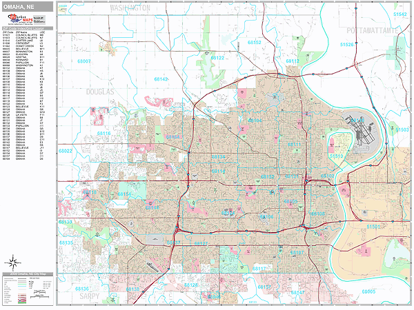 Omaha Nebraska Wall Map Premium Style By Marketmaps