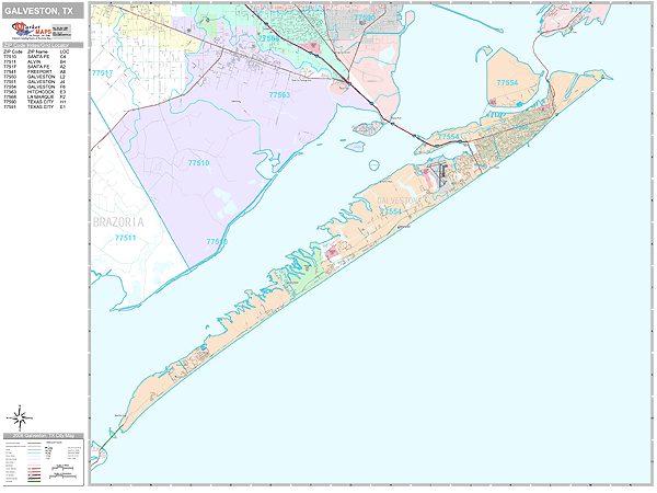 Downtown Galveston Map