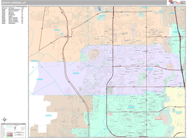 South Jordan Utah Wall Map (Premium Style) by MarketMAPS