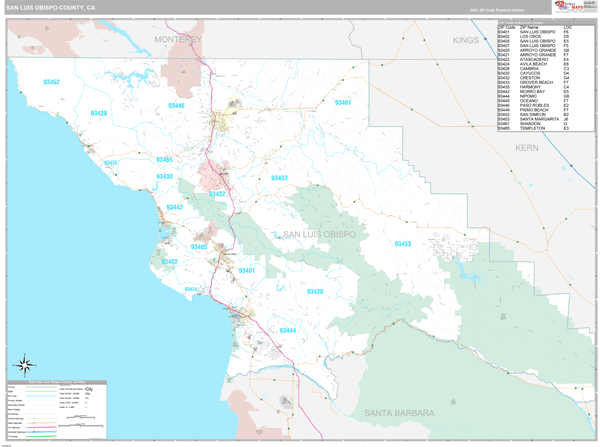 San Luis Obispo County Map - Maps For You