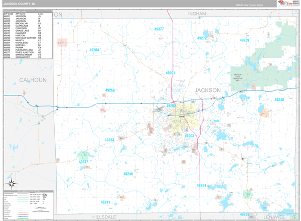 jackson county michigan township map
