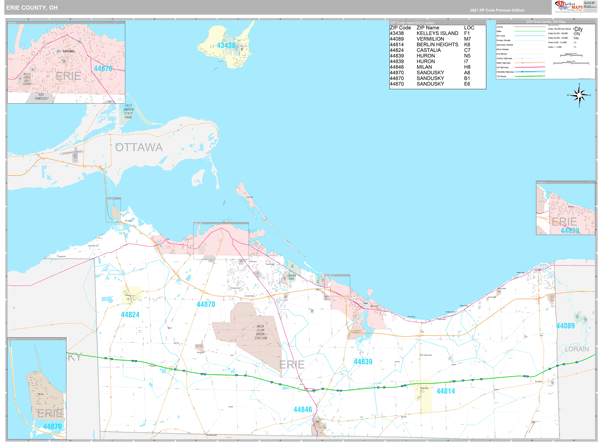 Erie County Zip Code Map - Map