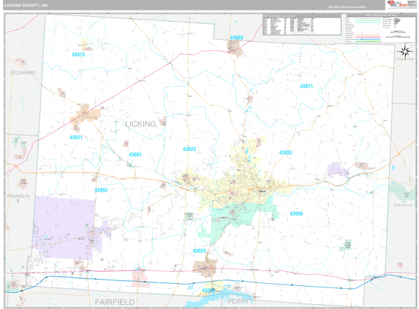 licking-county-oh-wall-map-premium-style-by-marketmaps