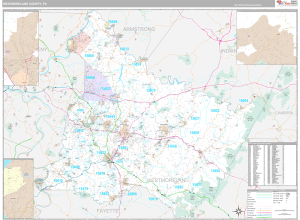 Westmoreland County Zip Code Map - United States Map