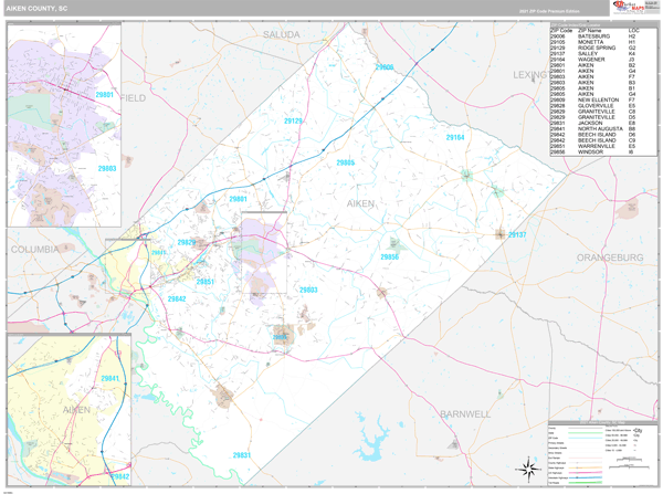 Aiken County Map