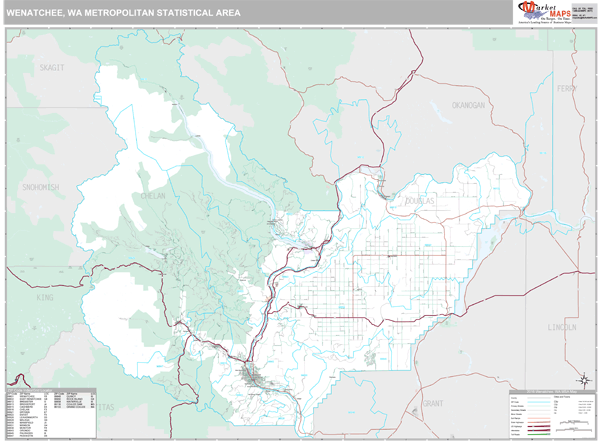 West Valley, AZ Metro Area Wall Map Premium Style by MarketMAPS