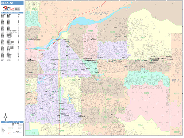 Mesa Arizona Wall Map Color Cast Style By Marketmaps Images And Photos Finder 2556