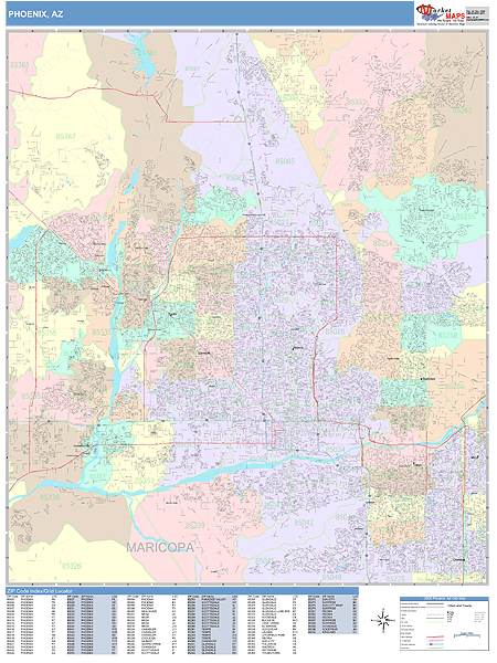 Phoenix, Arizona ZIP Codes By Map Sherpa The Map Shop, 51% OFF