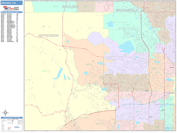 Arvada Co Zip Code Map - Map