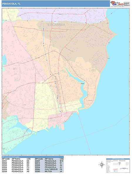 Pensacola Zip Code Map - United States Map