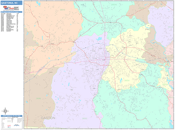 gastonia-north-carolina-wall-map-color-cast-style-by-marketmaps