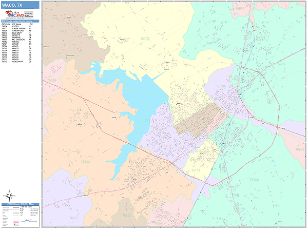 Waco Texas Zip Code Map