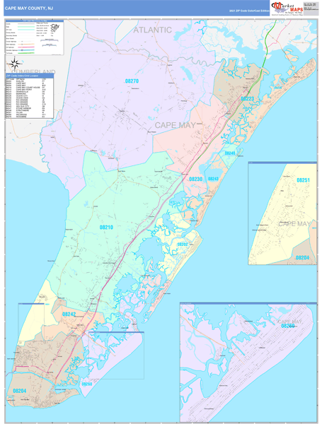 Cape May Zip Code Map Map of world