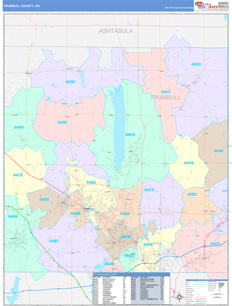 Ohio Wall Map Color Cast Style By Marketmaps 5140