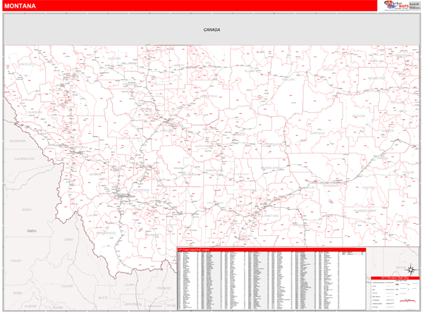 Printable Zip Code Map Montana