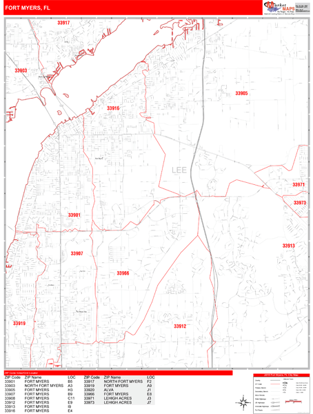 Ft Myers Zip Code Map United States Map 8805