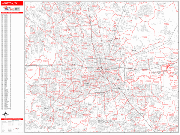 Houston Area Zip Code Map Printable 2599