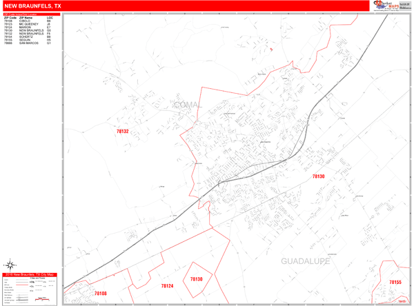 New Braunfels Zip Code Map