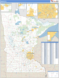 Minnesota Wall Map with Counties by Maps.com - MapSales