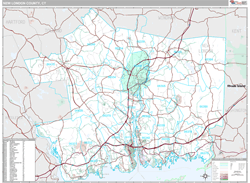 New London, Ct Wall Map