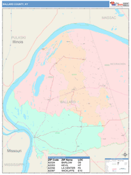 Ballard County, KY Wall Map Color Cast Style by MarketMAPS