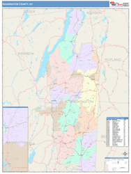 Washington County, NY Wall Map Color Cast Style by MarketMAPS