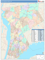 Westchester County, NY Wall Map Color Cast Style by MarketMAPS