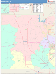 Medina County, TX Wall Map Color Cast Style by MarketMAPS